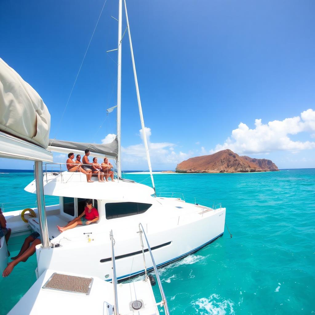 Catamarán cerca de Isla Catalina